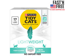 Purina Tidy Cats Free and Clean LightWeight Cat Litter, Unscented, 17 lb Box