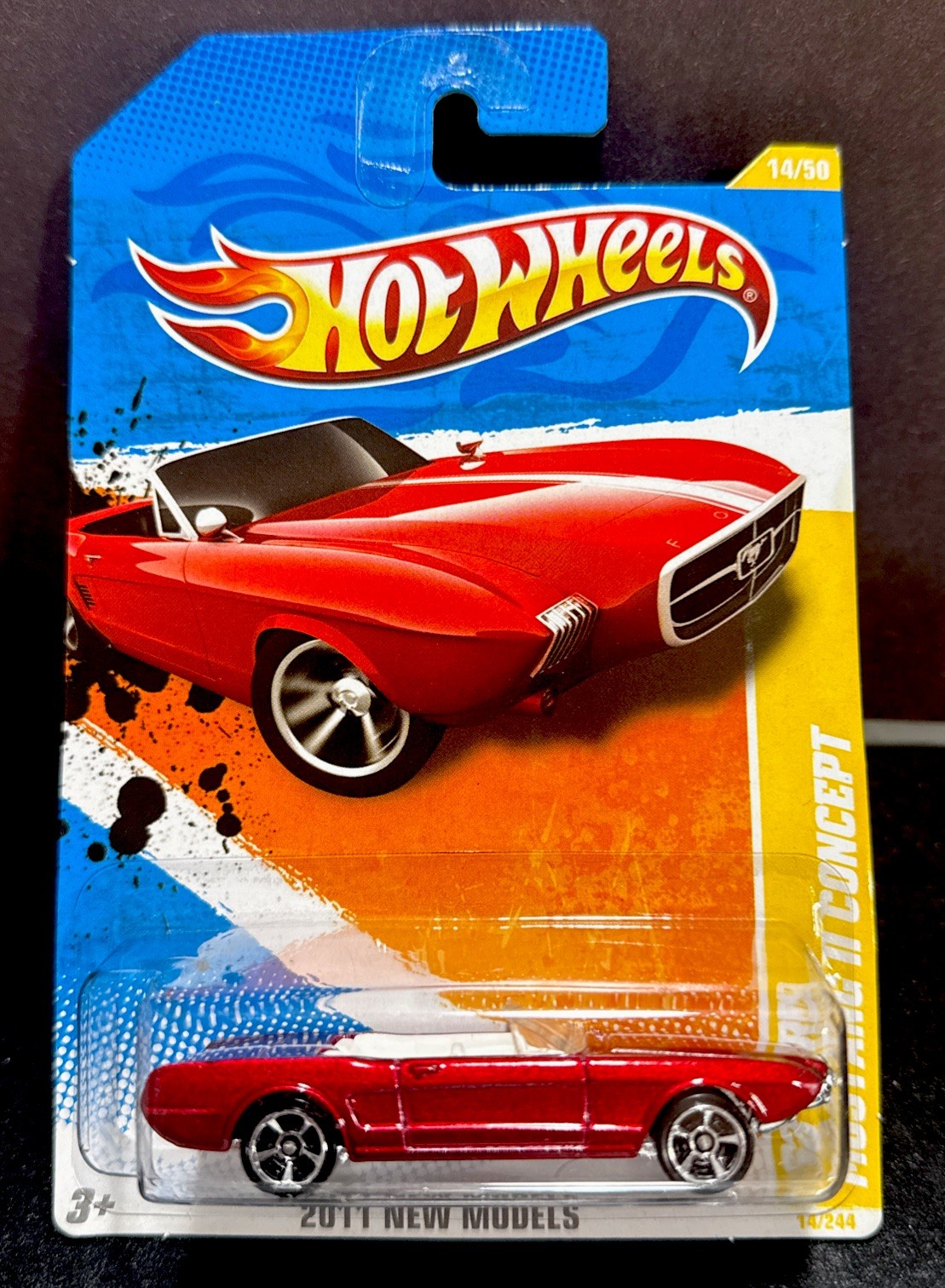 Hot Wheels 2011 ‘63 Ford Mustang II Concept -HW New Models -Red, MC5 Wheels
