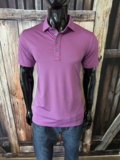 G/FORE Golf Short Sleeve Dk Turquoise Red  Blue Stripe Polo Shirt Size Small