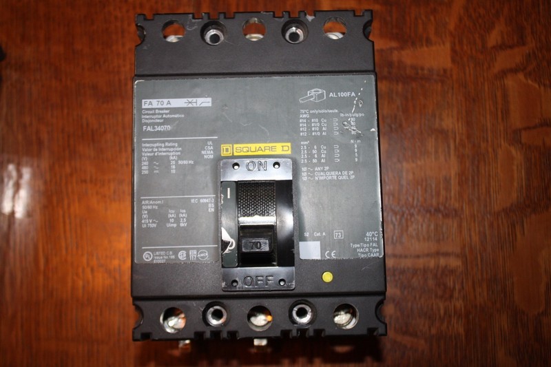 SQUARE D, FAL34070, FA 70 A, AL100FA, 70 AMP,  tested good.