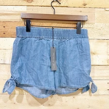 NWT Michael Stars Linen Denim Shorts Side Tie Size Small $108 Retail