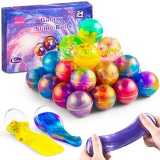 24 Pack Galaxy Slime Party Favors For Kids Slime Balls Bulk Stretchy Non-st...