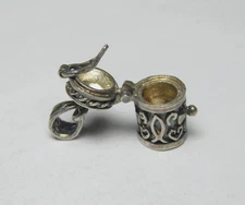 VINTAGE .925 STERLING OCTOBERFEST GERMAN BEER STEIN MUG CHARM - LID OPENS!!