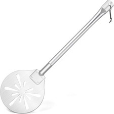 7 Inch Perforated Pizza Peel, Leonyo Round Pizza Paddle, Non-Stick  Lightwei...