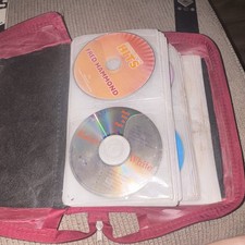 Misc Red Zippered CD Disc Carry Case Wallet Organizer Binder 68 cds