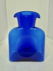 Vintage Blenko Glass 384 Cobalt Double Spout Water Pitcher Rare Early Sandblast