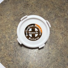 5 Vintage Railroad Plastic Coaster Set W/holderBurlington Northern BNSF Railway