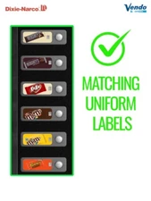 (13) Dixie Narco DN 700CV  Vend Labels - Twix - Skittles - M&Ms - Kit Kat