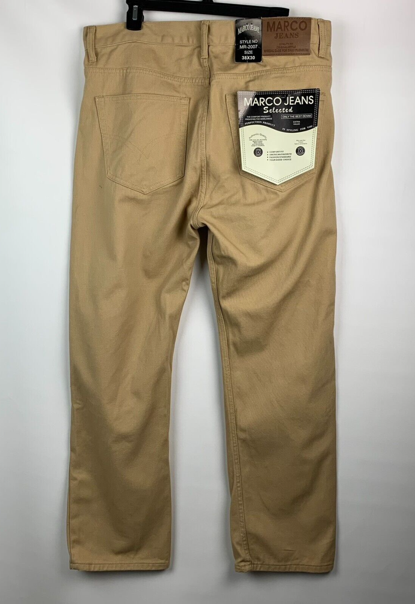 パンツ marco Marco Jeans Selected Dark Khaki Straight Leg Zip 5-Pocket Size