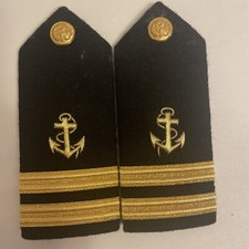BuyStripes Shoulder Board Epaulets Button Hardboards With Gold Anchor Two Bars