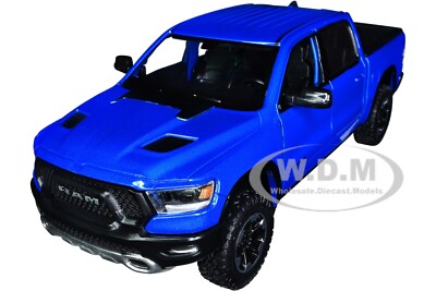 2019 RAM REBEL 1500 CREW CAB PICKUP BLUE 1/24-1/27 DIECAST MODEL MOTORMAX 79358