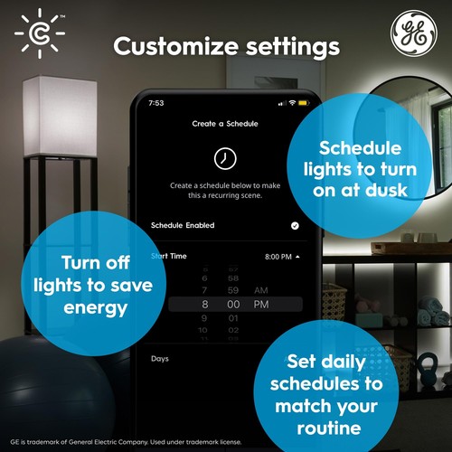 GE CYNC Smart LED Light Bulb, B11 Candle Light Bulb, Works with Amazon Alexa and - Picture 3 of 9