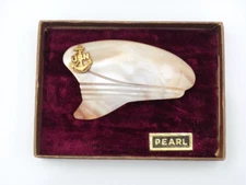 Original WWII US Navy Sweetheart Visor Cap Pin Mother-of-Pearl