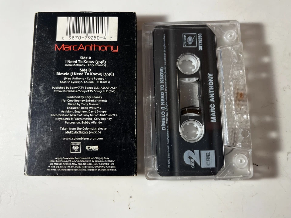 Marcanthony I Need To Know 1999 Cassette Tape Single Dance Pop 90s R&B 38T 79250 - Изображение 4 из 4