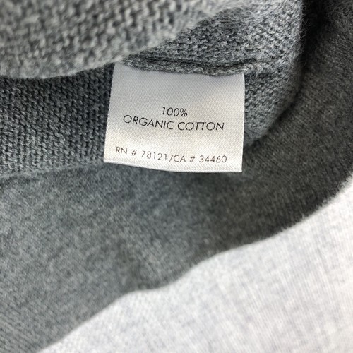 Eileen Fisher Knitted Short Sleeve Hoodie Gray Organic Cotton Size M 1/4 zip EUC - Picture 9 of 9