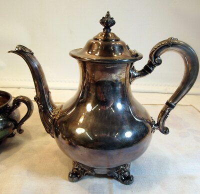 Vintage Reed & Barton 5600 Regent Silverplate 4 Pc Coffee Tea Set