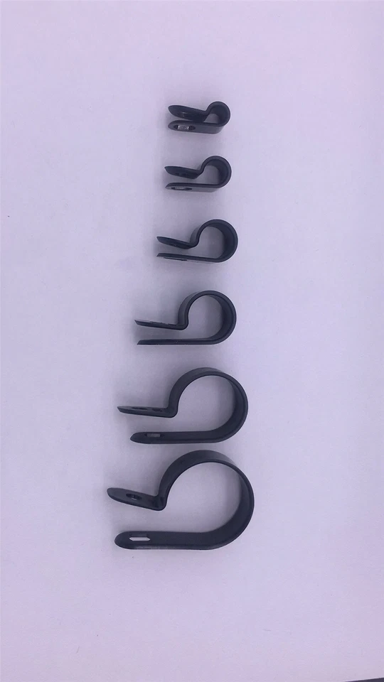 200Pcs P Type Auto Car Audio Fastener Plastic Wire Cable Clamp Hose Mount Clips - Image 4 of 4