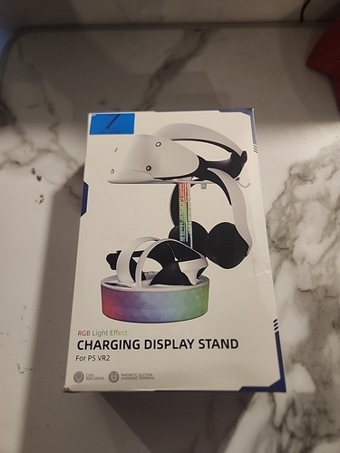 RGB Light Effect Controller Charging Dock Display Stand For PS5 VR2 - White