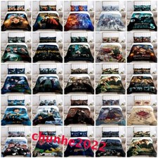 Kids Harry Potter Duvet Cover Pillowcas 3Pcs Single Double King Bedding Set Gift
