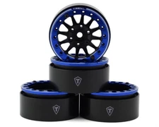 Treal Hobby Type D 1.9" 12-Spoke Beadlock Wheels Black/Blue TLHTWHEELS10