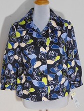 Requirements Women's Floral Print 3/4 Sleeve Strictly Modern Jacket Size S NWT 