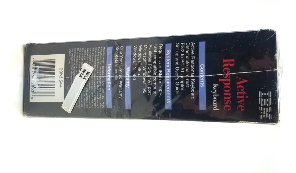 NEW VINTAGE 2000 IBM ACTIVE RESPONSE KEYBOARD WHITE 09N5544 SEALED - Image 2 of 4