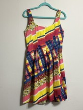 Nine West Size 8 Patchwork Design Multicolor Sleeveless Dress.