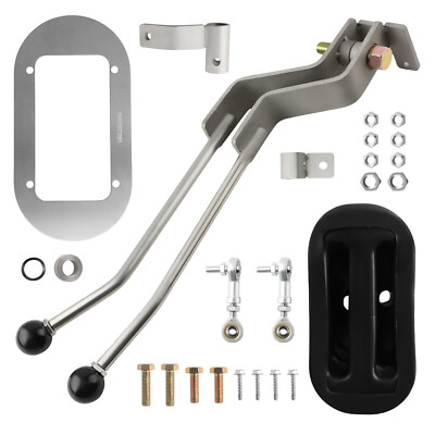 Stainless Twin-stick Shifter + Boot Kit for NP205 8-Bolt Transfer