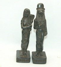 2 HANDMADE ANCIENT EGYPTIAN PHARAONIC ISIS And Sekment Statue (BA)
