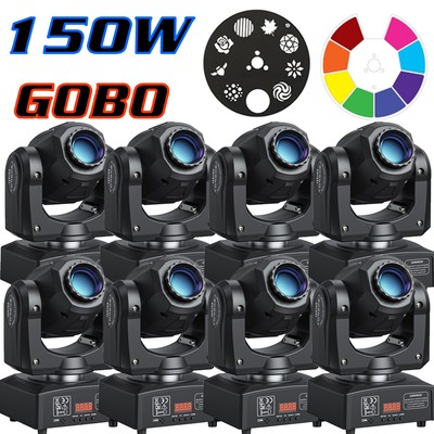 150W RGBW LED Moving Head Lights 8GOBO Beam Stage Lighting DMX Disco DJ Party