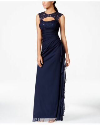 Women's B&A by Betsy & Adam Ruched Cutout Navy Blue Long Dress Formal Dress 4 | eBay Women's B&A by Betsy & Adam Ruched Cutout Navy Blue Long Dress Formal Dress 4 | eBay