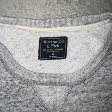 Abercrombie And Fitch Jumper Mens Medium Grey Sweatshirt Sweater Logo Cotton