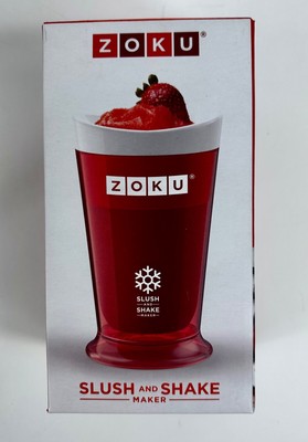 Zoku Slush and Shake Maker Compact Make and Serve Cup Red w/ Freezer Core Spoon