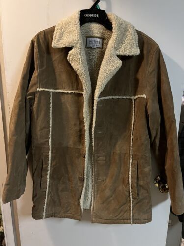 Cappotto invernale uomo Wilson marrone e crema pelle scamosciata e sherpa - taglia small - Foto 1 di 2