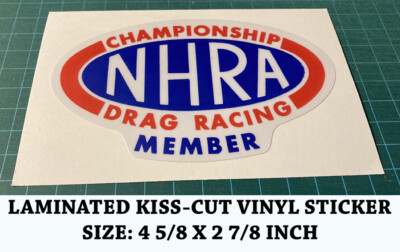 NHRA CHAMPIONSHIP DRAG RACING MEMBER VINYL DECAL STICKER VINTAGE LOOK ...