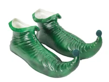 Pointed Toes Green Elf Shoes Halloween Christmas Costume Elves Santa Claus Props