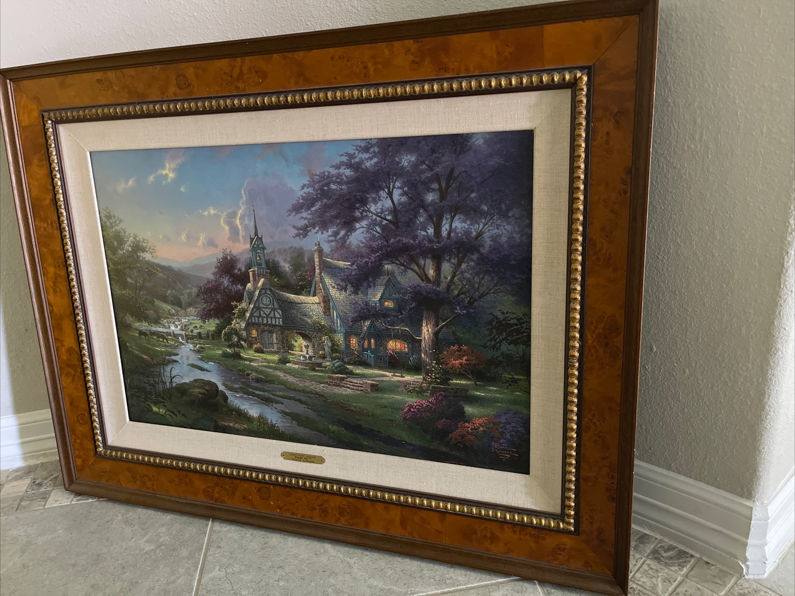 Thomas Kinkade Clocktower Cottage Limited Edition Canvas Framed W/Liner