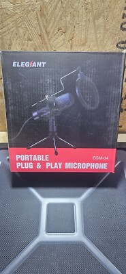 Elegiant Portable Plug & Play Condenser UBS Black Microphone EGM-04