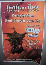 High On Fire in Concert Show Poster RP Cometh The Storm 2024 Denver Co Very COOL