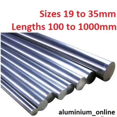 ALUMINIUM ROUND BAR ROD 19mm, 21mm, 22mm, 24mm, 25mm, 28mm, 30mm, 32mm, 35mm,