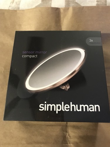 Simplehuman Sensor Mirror Compact 3x Rose Gold. 4” Brand New Sealed - Picture 3 of 12