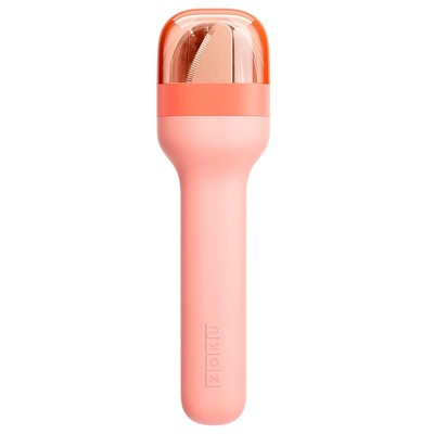 Zoku Pocket Utensil Set - peach - reusable cutlery set with carry case