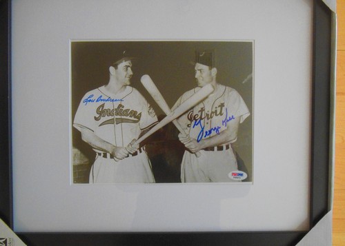Lou Boudreau & George Kell autographed B/W Photo Double matted & framed COA PSA - Picture 4 of 6