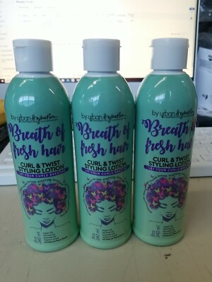 LOT OF 3  - Breath of Fresh Hair Urban Hydration CURL & TWIST Styling Lotion 8oz
