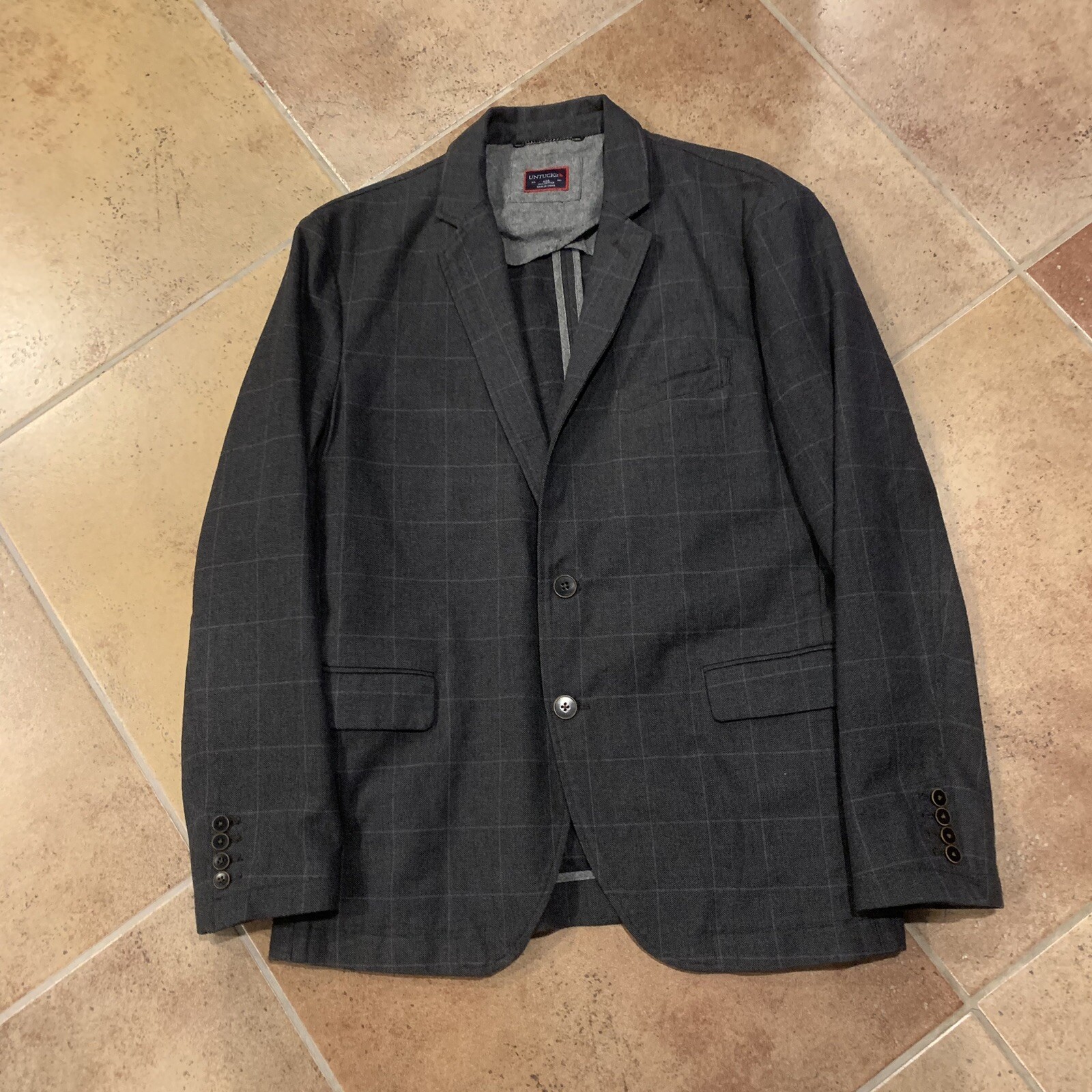 Men's Untuckit 42R Medium Two-Button Cotton Blazer Sport Coat