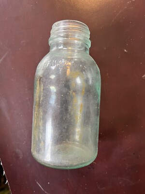 Mellins Food Green Glass Antique Bottle Whitall Tatum Baby Food Pre-ww2  *g