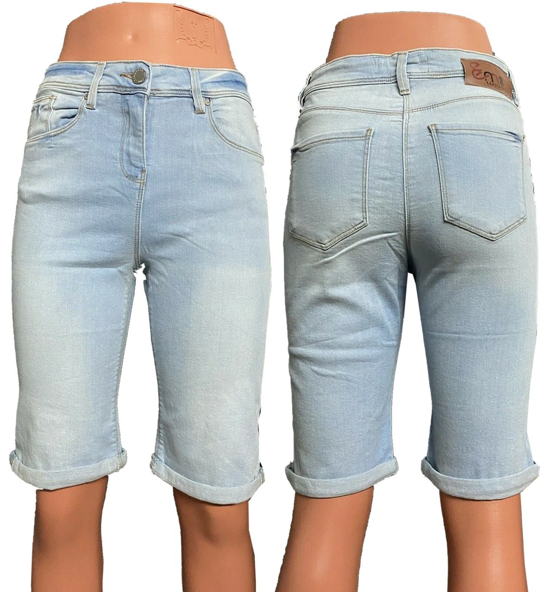 Womens Cropped Jeans Ladies Denim Capri Crop 3/4 Stretch Pants