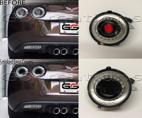C6 Corvette 2005-2013 MORIMOTO XB LED Tail light Center Reflector Covers- SMOKED - Picture 2 of 4