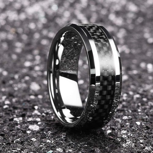 King Will GENTLEMAN 7mm Size 9Engagement Ring Black, Ring For Him Comfort (IDAZ) - Picture 2 of 9