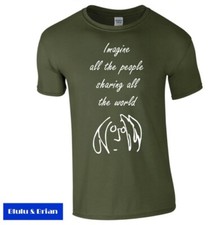 John Lennon T-shirt Imagine people sharing all the world homage 70s peace music